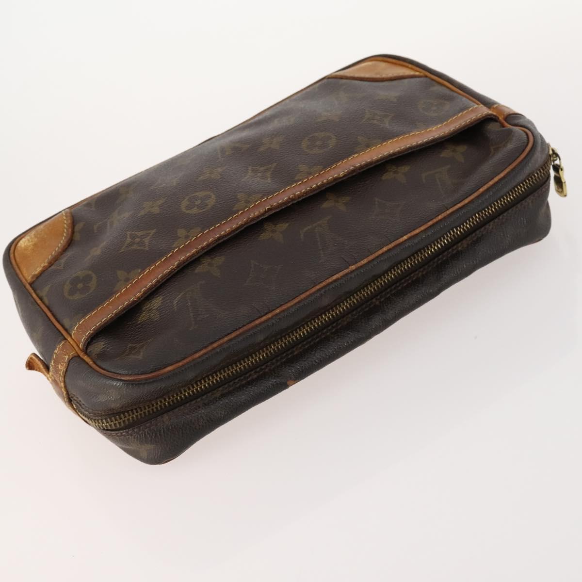 LOUIS VUITTON Monogram Taiga Clutch Bag 3 Set Grizzly LV Auth bs33543