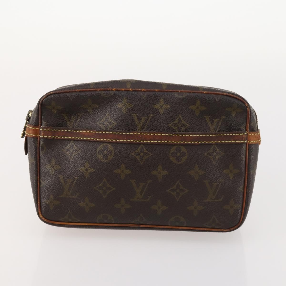 LOUIS VUITTON Monogram Taiga Clutch Bag 3 Set Grizzly LV Auth bs33543