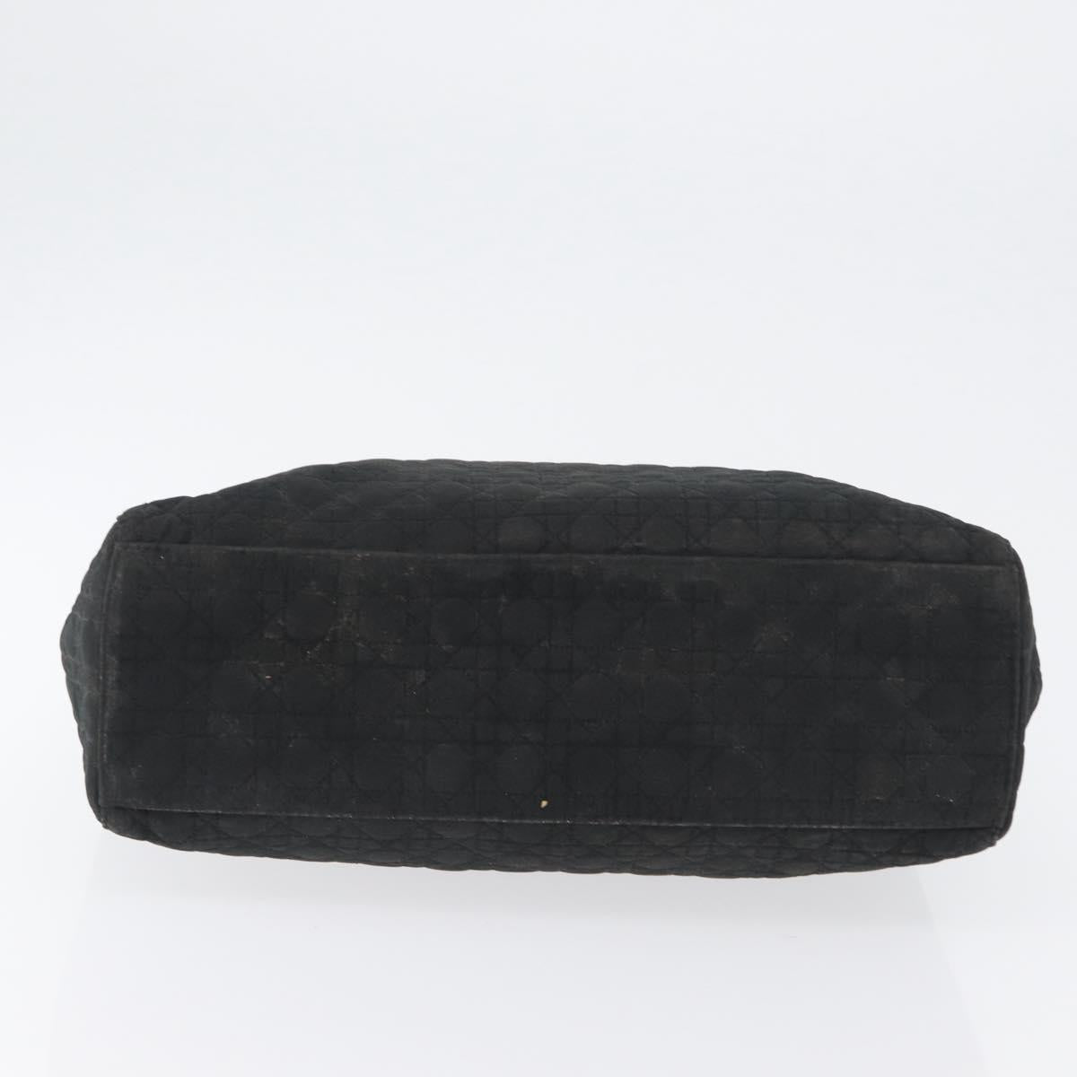 Christian Dior Canage Hand Bag Nylon Black Gold Auth bs33545