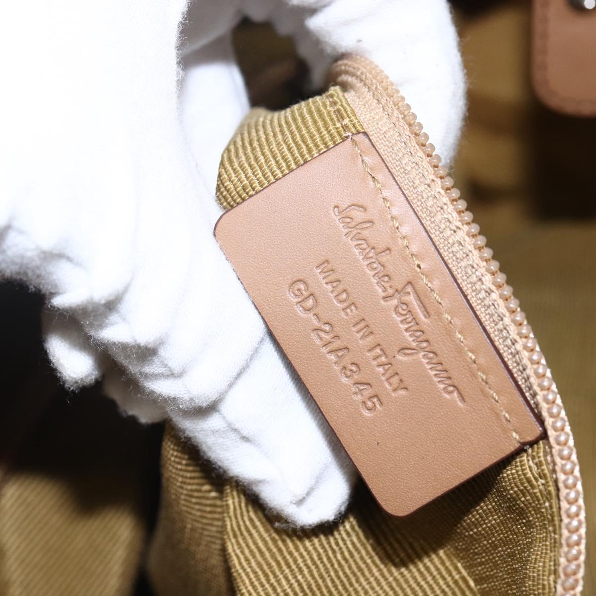 Salvatore Ferragamo Tote Bag Canvas Beige Auth bs33551