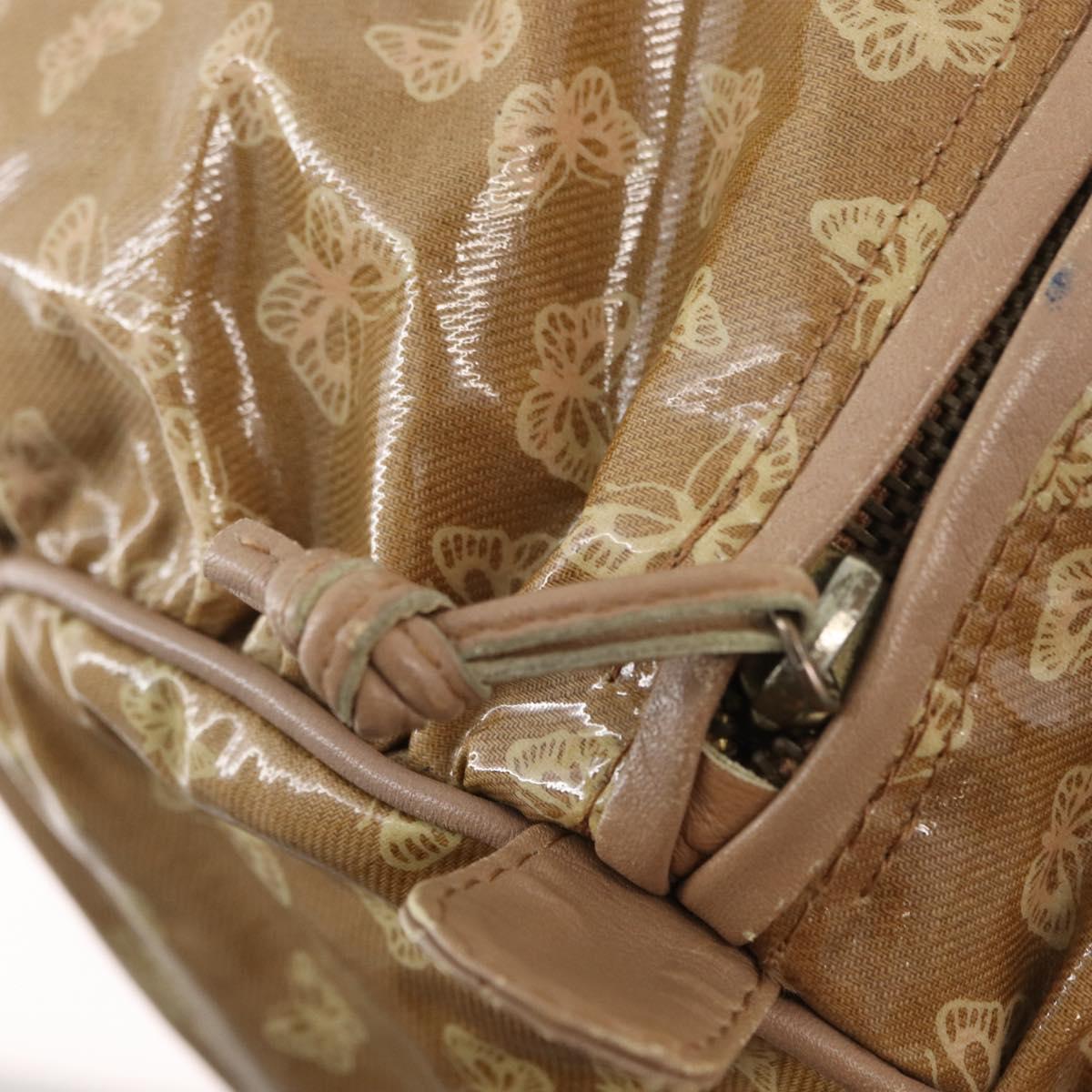 BOTTEGA VENETA Hand Bag Coated Canvas Beige Gold Auth bs33556