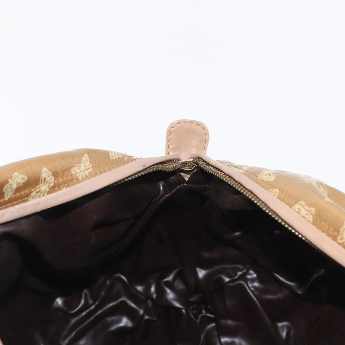BOTTEGA VENETA Hand Bag Coated Canvas Beige Gold Auth bs33556