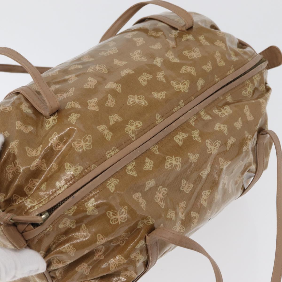BOTTEGA VENETA Hand Bag Coated Canvas Beige Gold Auth bs33556
