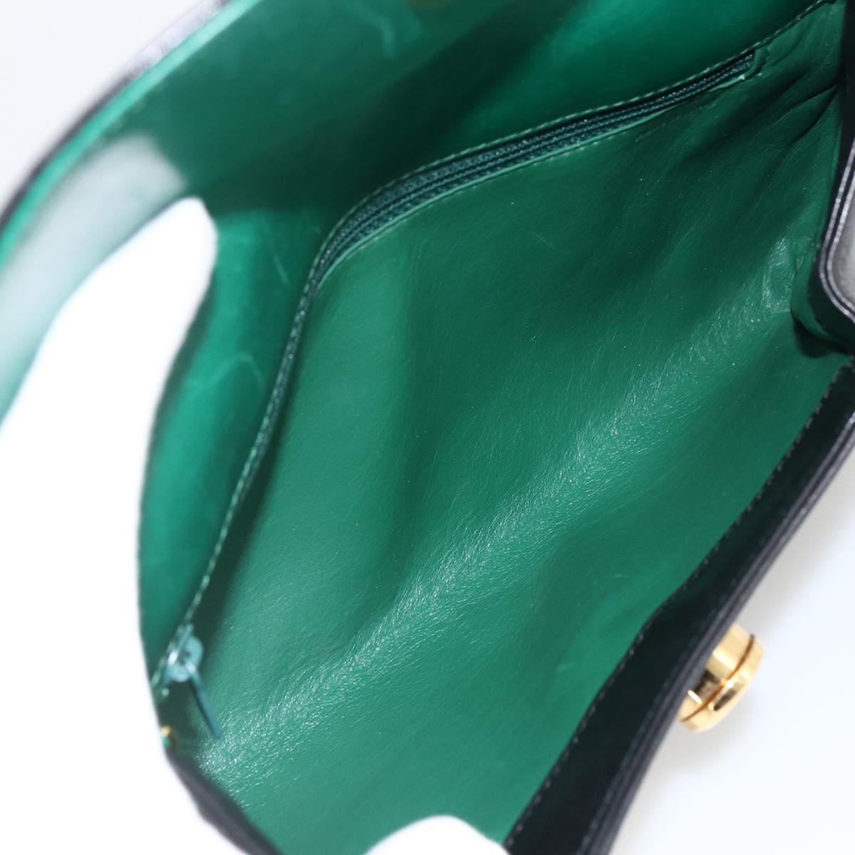 CARTIER Pouch Clutch Bag Leather set Black Gold Auth bs33557