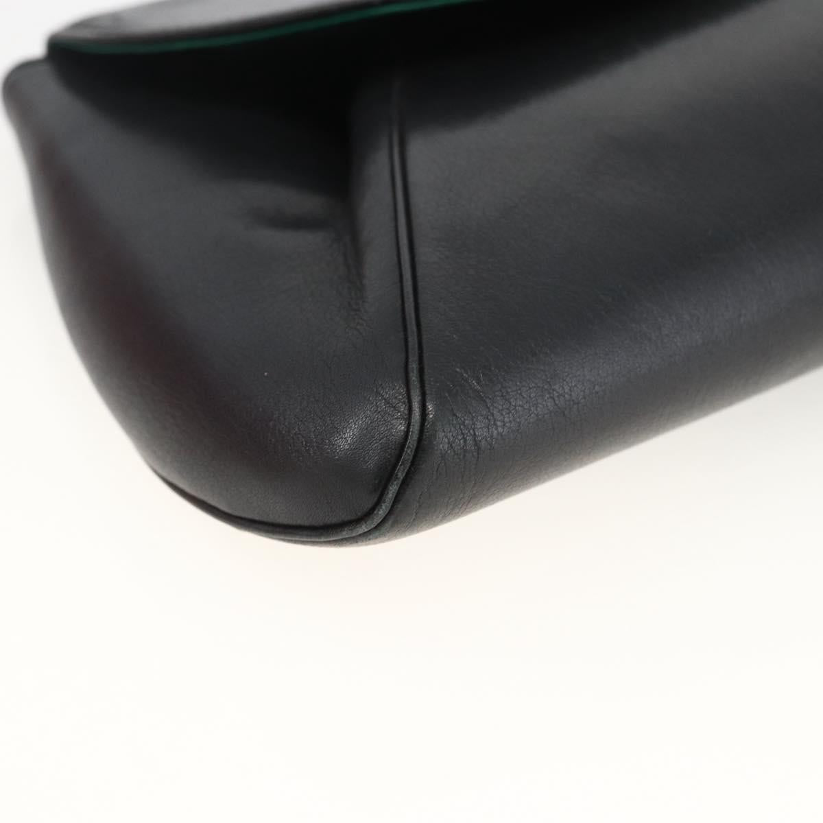 CARTIER Pouch Clutch Bag Leather set Black Gold Auth bs33557