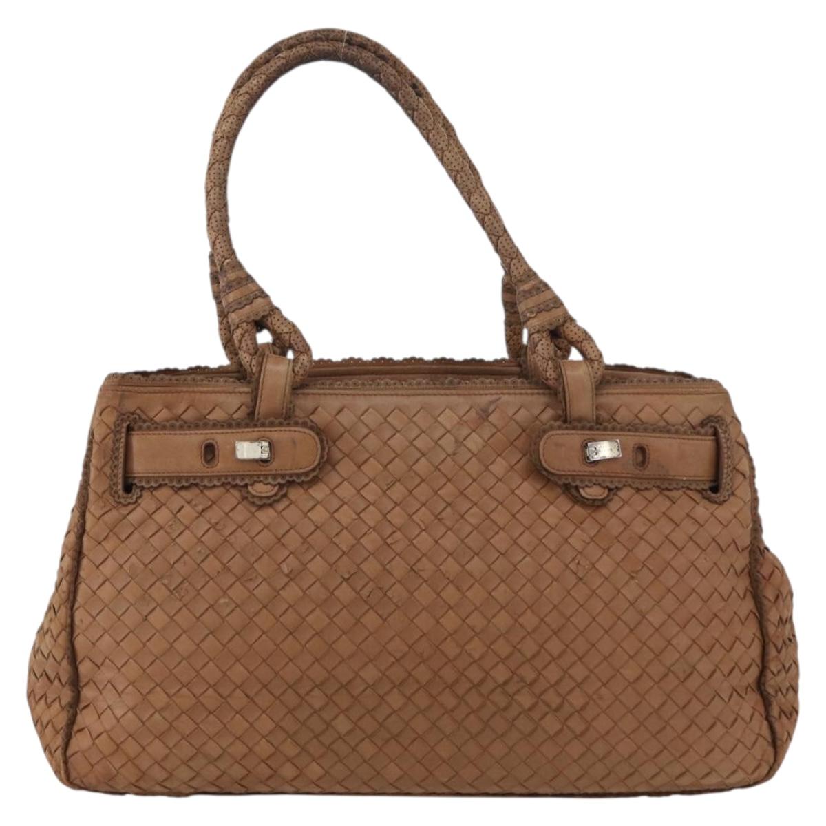 BOTTEGA VENETA Hand Bag Leather Brown Auth bs33559