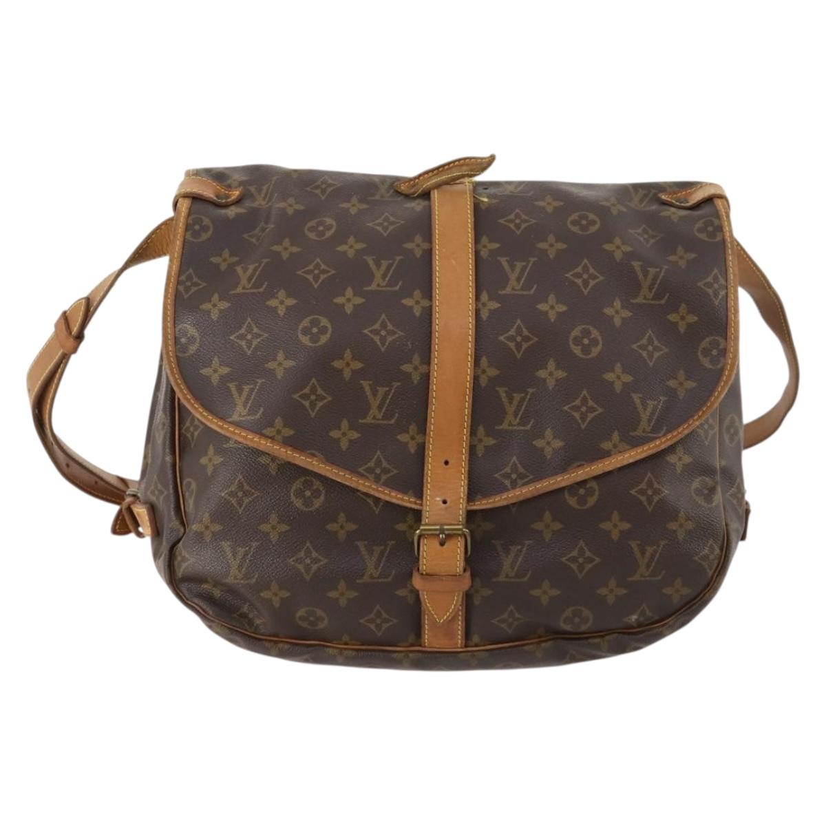 LOUIS VUITTON Monogram Saumur 35 Shoulder Bag M42254 LV Auth bs33561