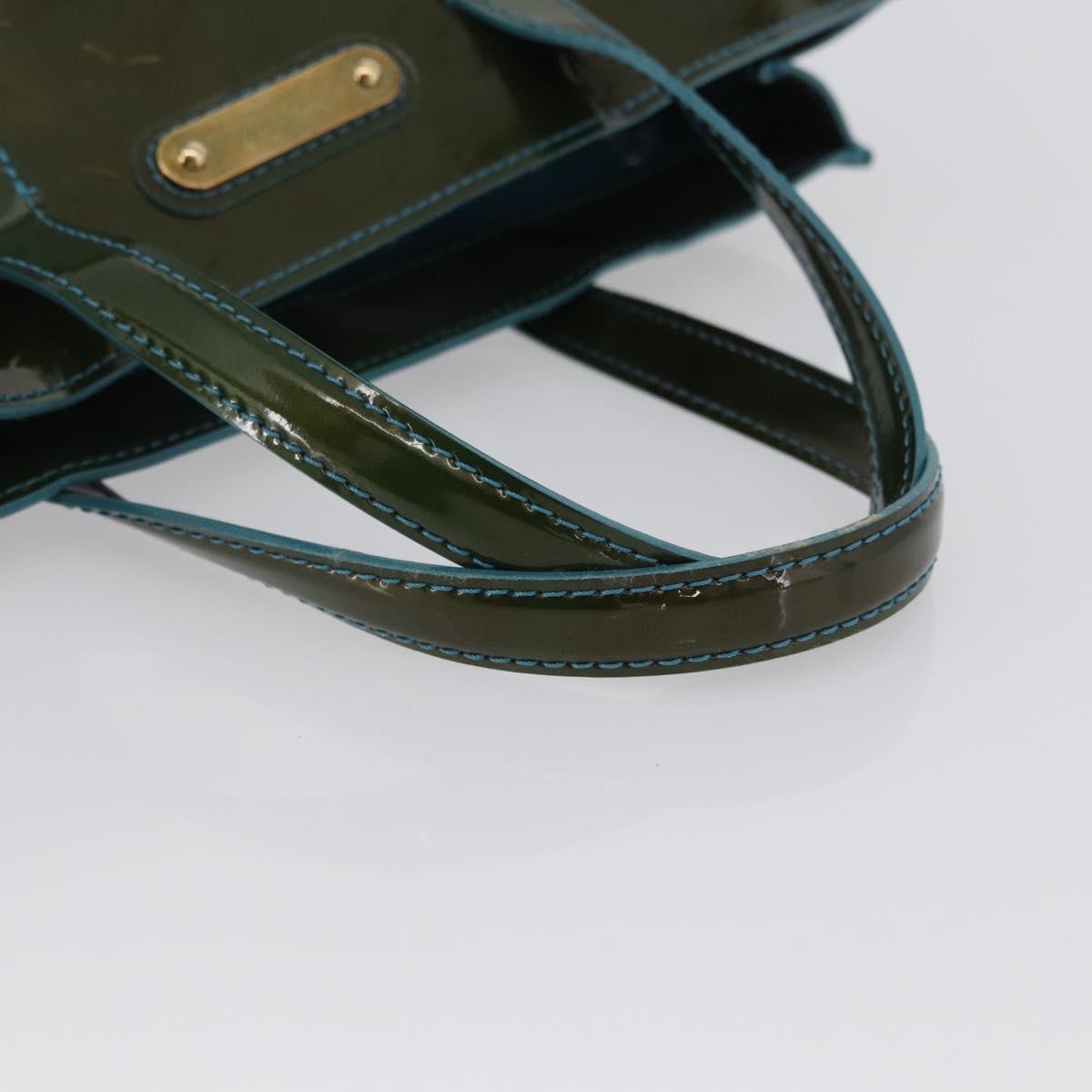 LOUIS VUITTON Monogram Vernis Wilshire PM Bag Blue Lagon M91724 LV Auth bs33564