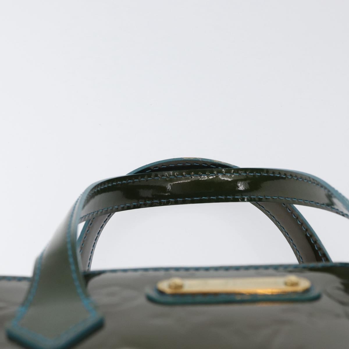 LOUIS VUITTON Monogram Vernis Wilshire PM Bag Blue Lagon M91724 LV Auth bs33564