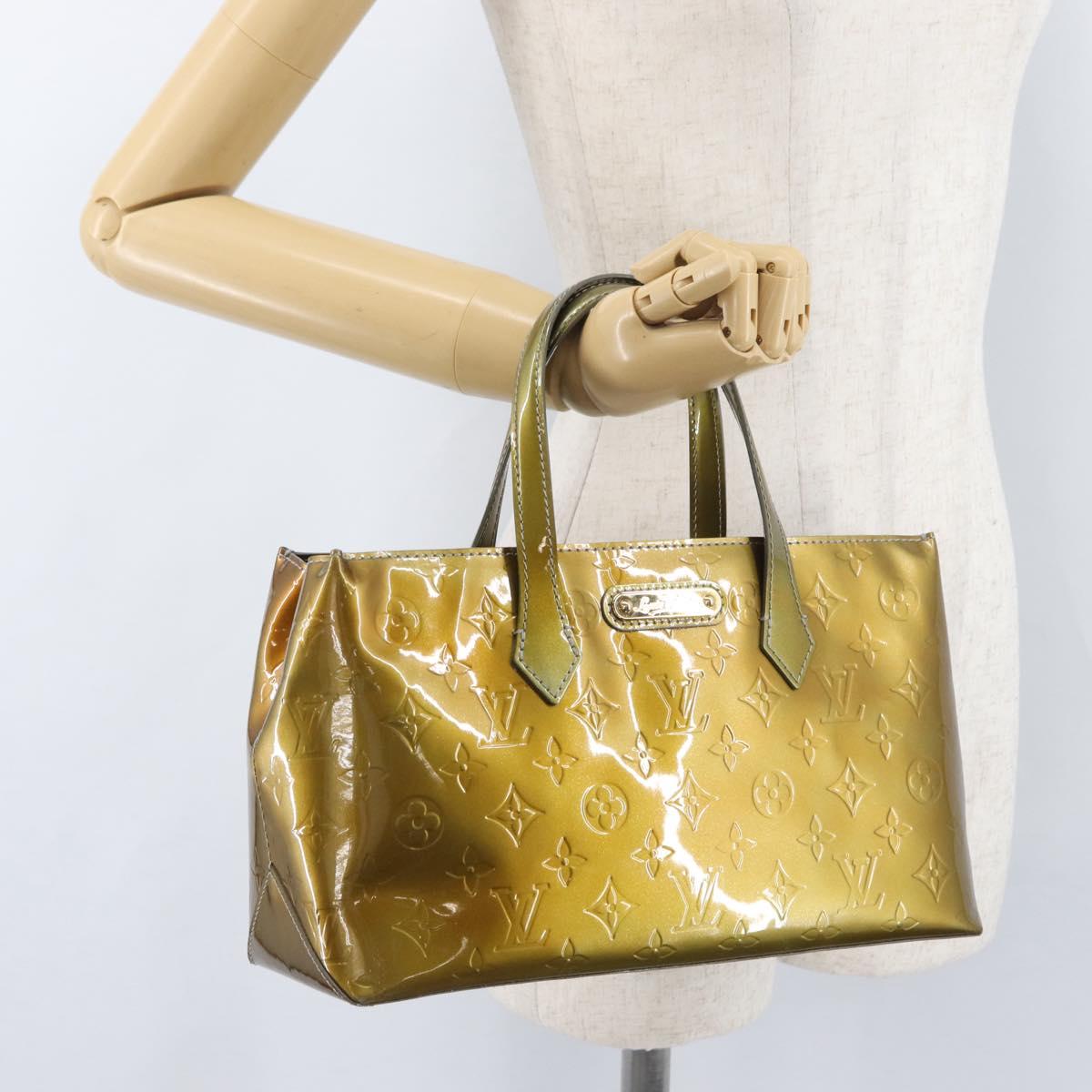 LOUIS VUITTON Monogram Vernis Wilshire PM Bag Gris Art Deco M91627 Auth bs33565