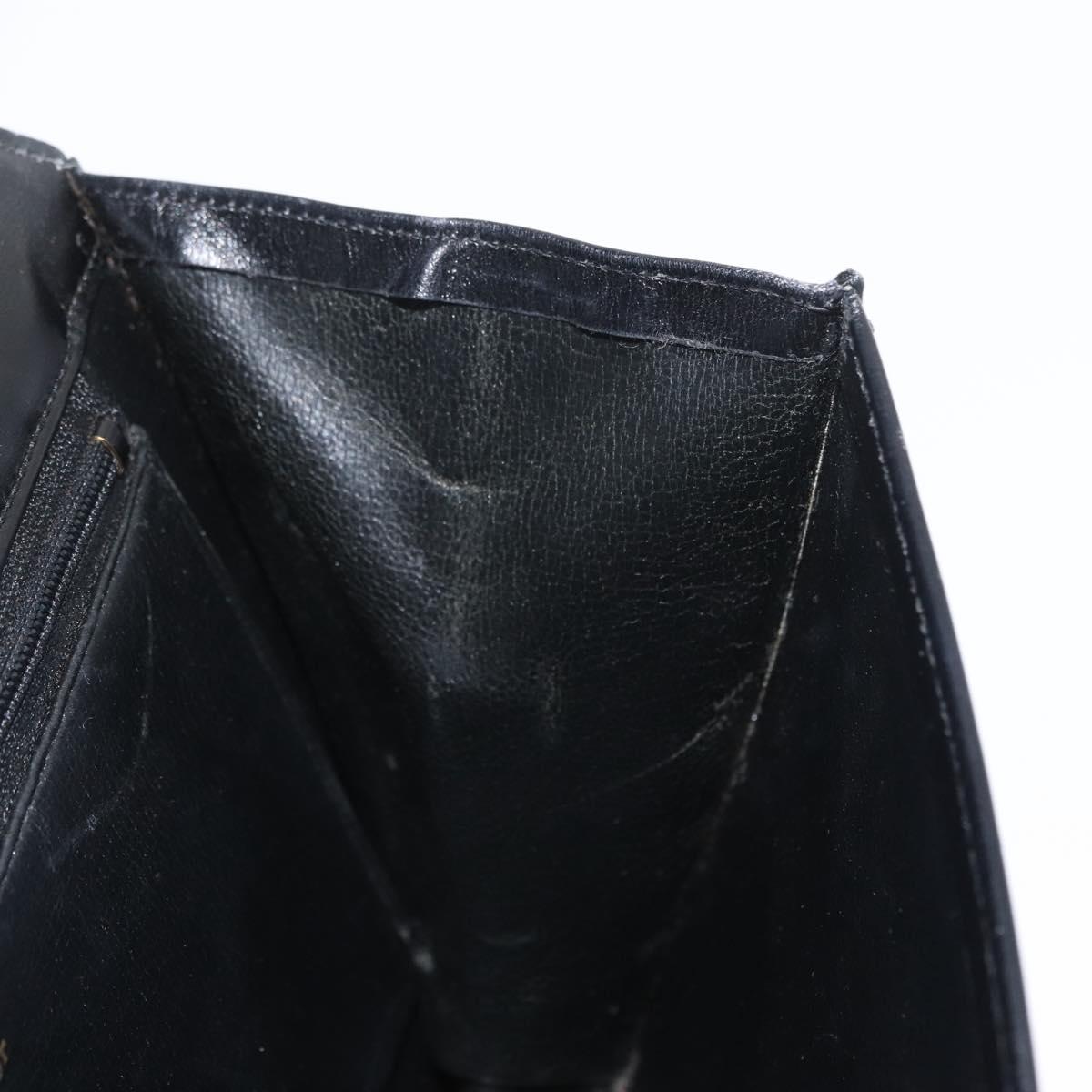 Christian Dior Shoulder Bag Leather Black Gold Auth bs33572