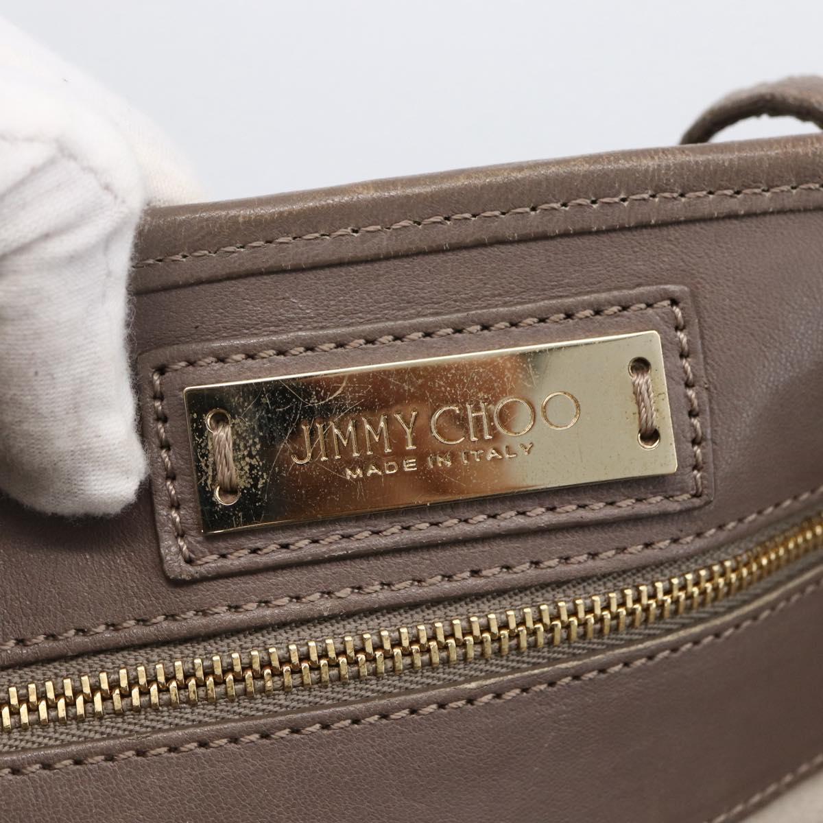 Jimmy Choo Tote Bag Leather Gray Auth bs33580
