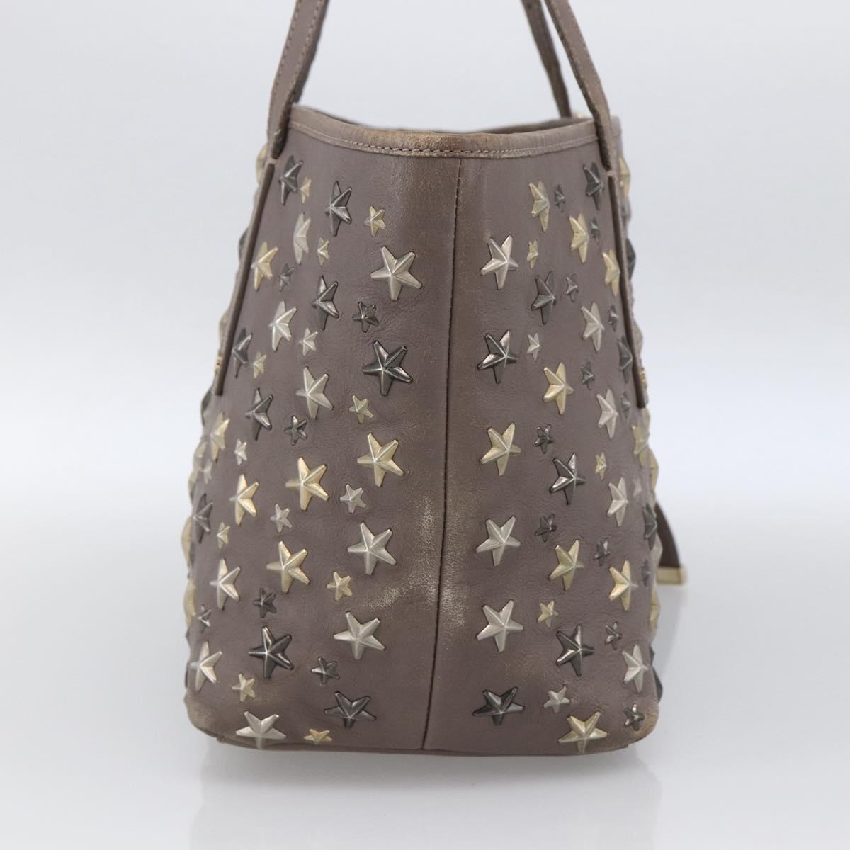 Jimmy Choo Tote Bag Leather Gray Auth bs33580