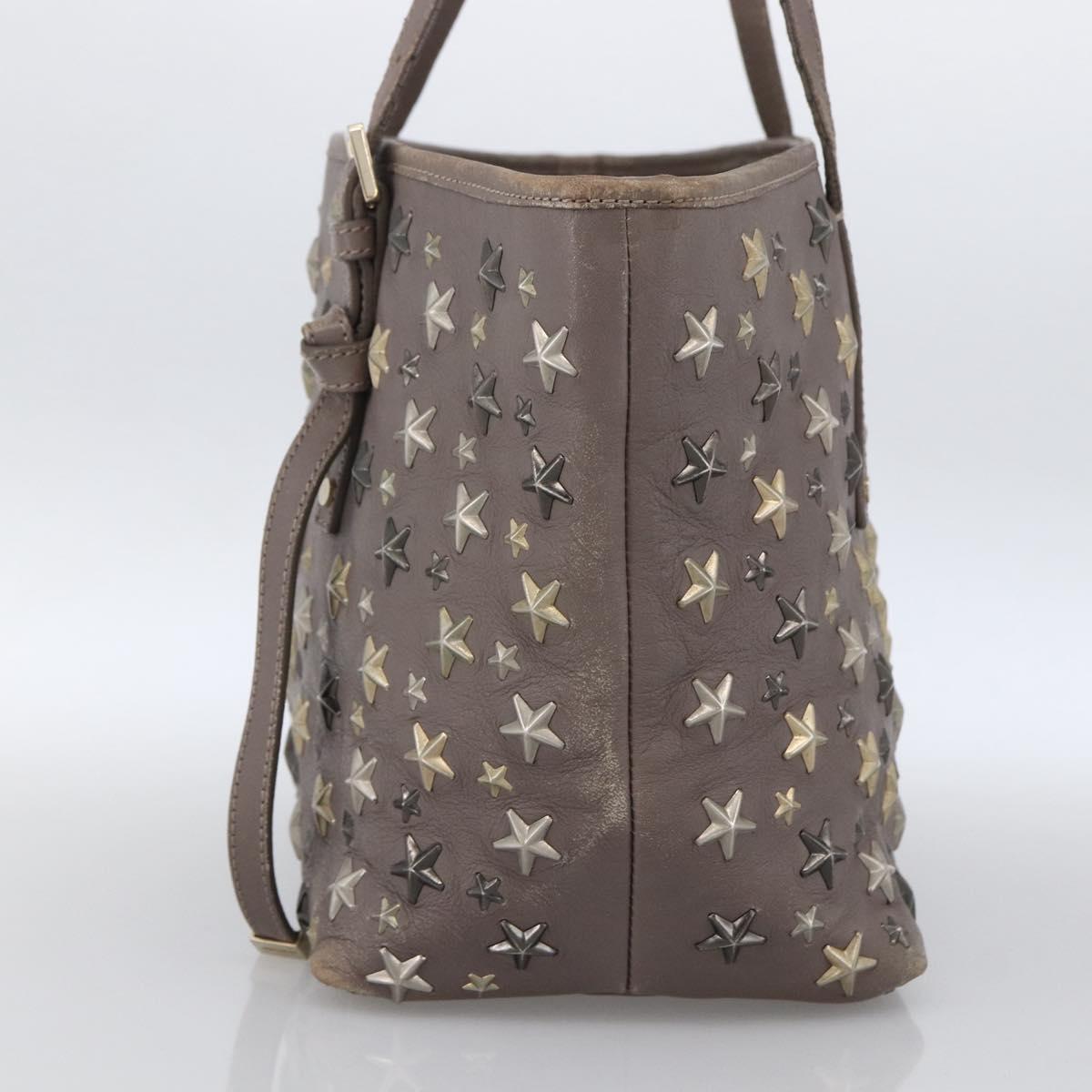 Jimmy Choo Tote Bag Leather Gray Auth bs33580