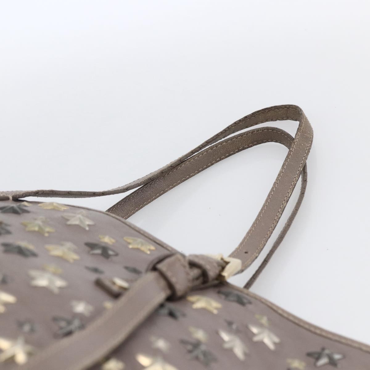 Jimmy Choo Tote Bag Leather Gray Auth bs33580