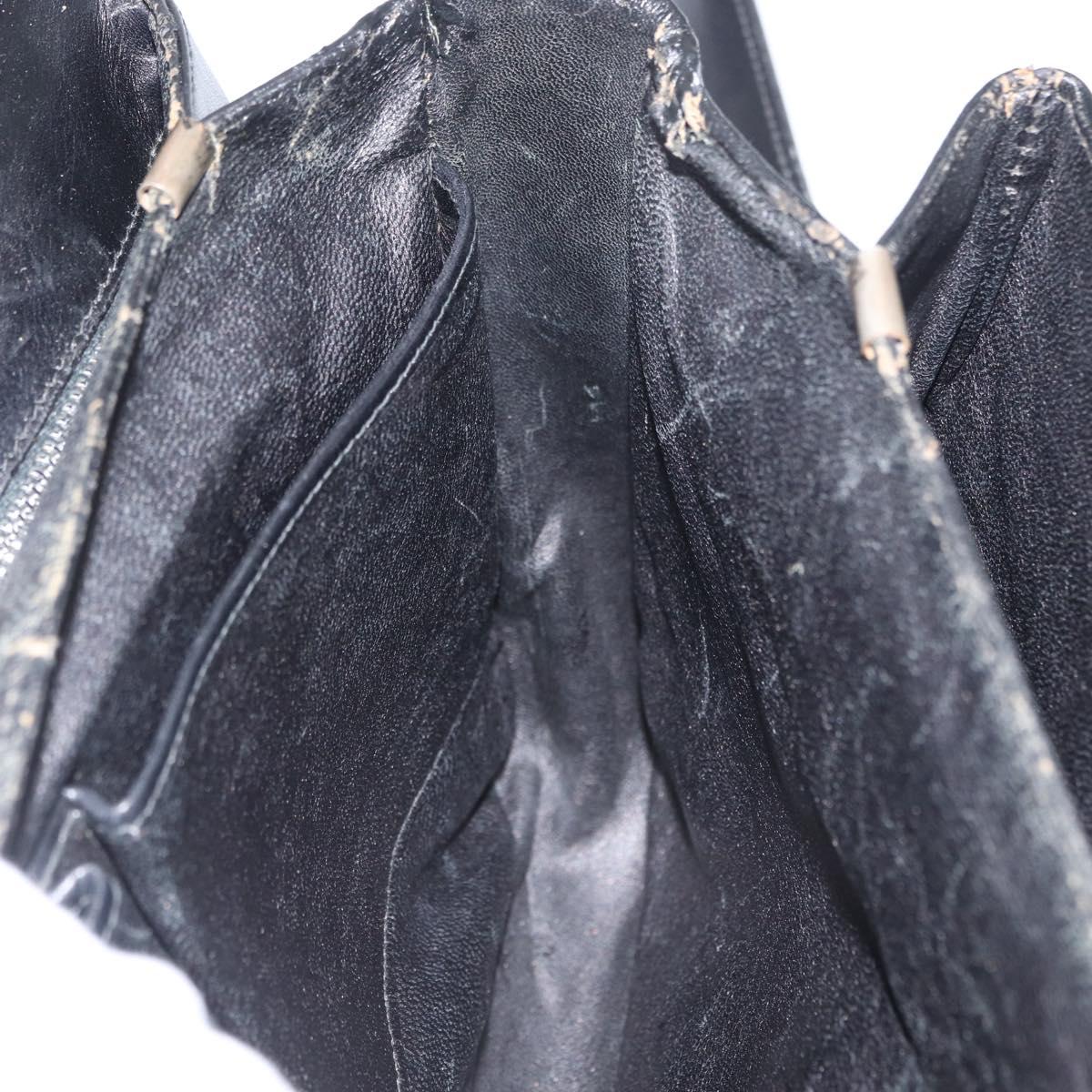CELINE Horse Carriage Shoulder Bag Leather Black Gold Auth bs33584