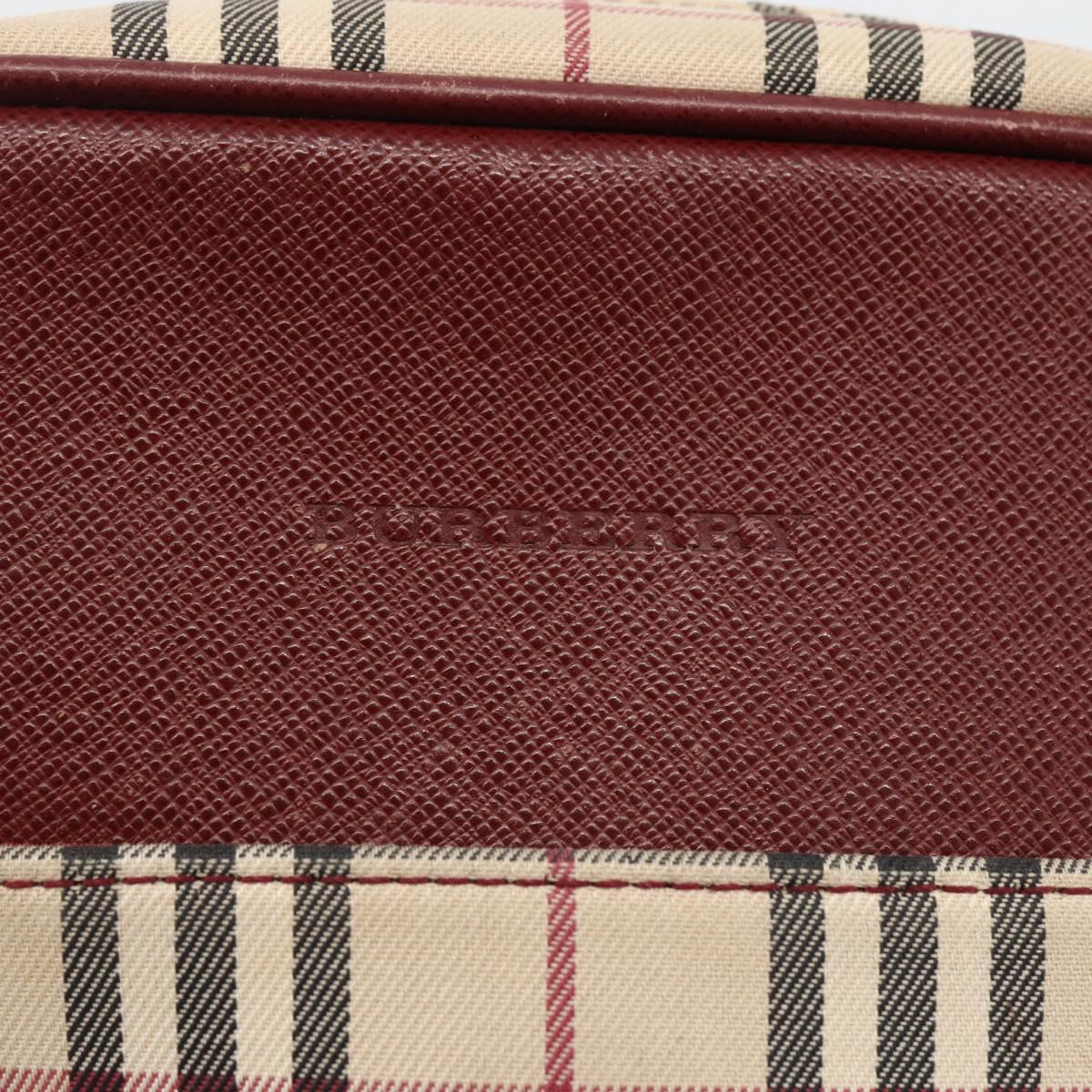 BURBERRY Nova Check Shoulder Bag Canvas Beige Gold Auth bs33586