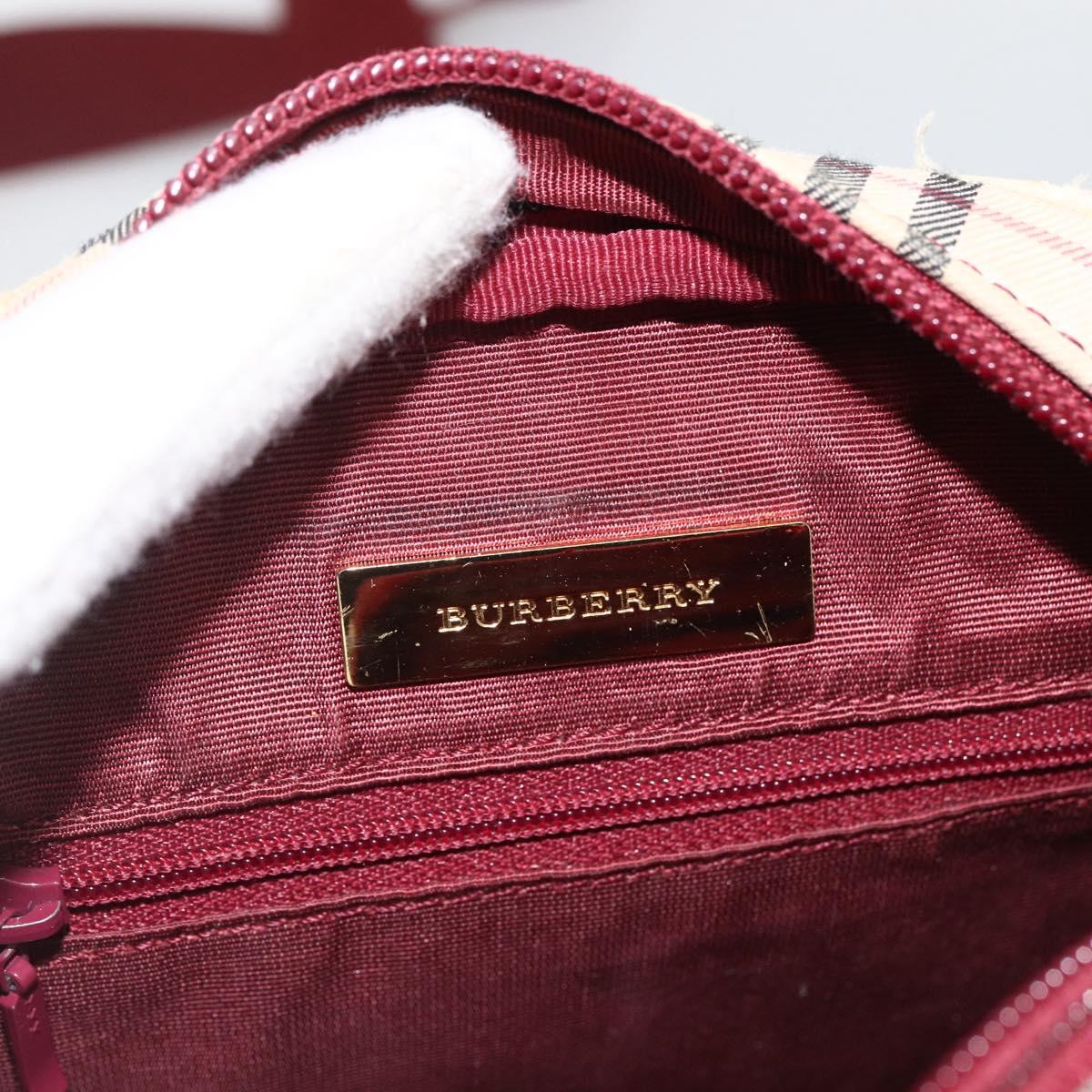 BURBERRY Nova Check Shoulder Bag Canvas Beige Gold Auth bs33586