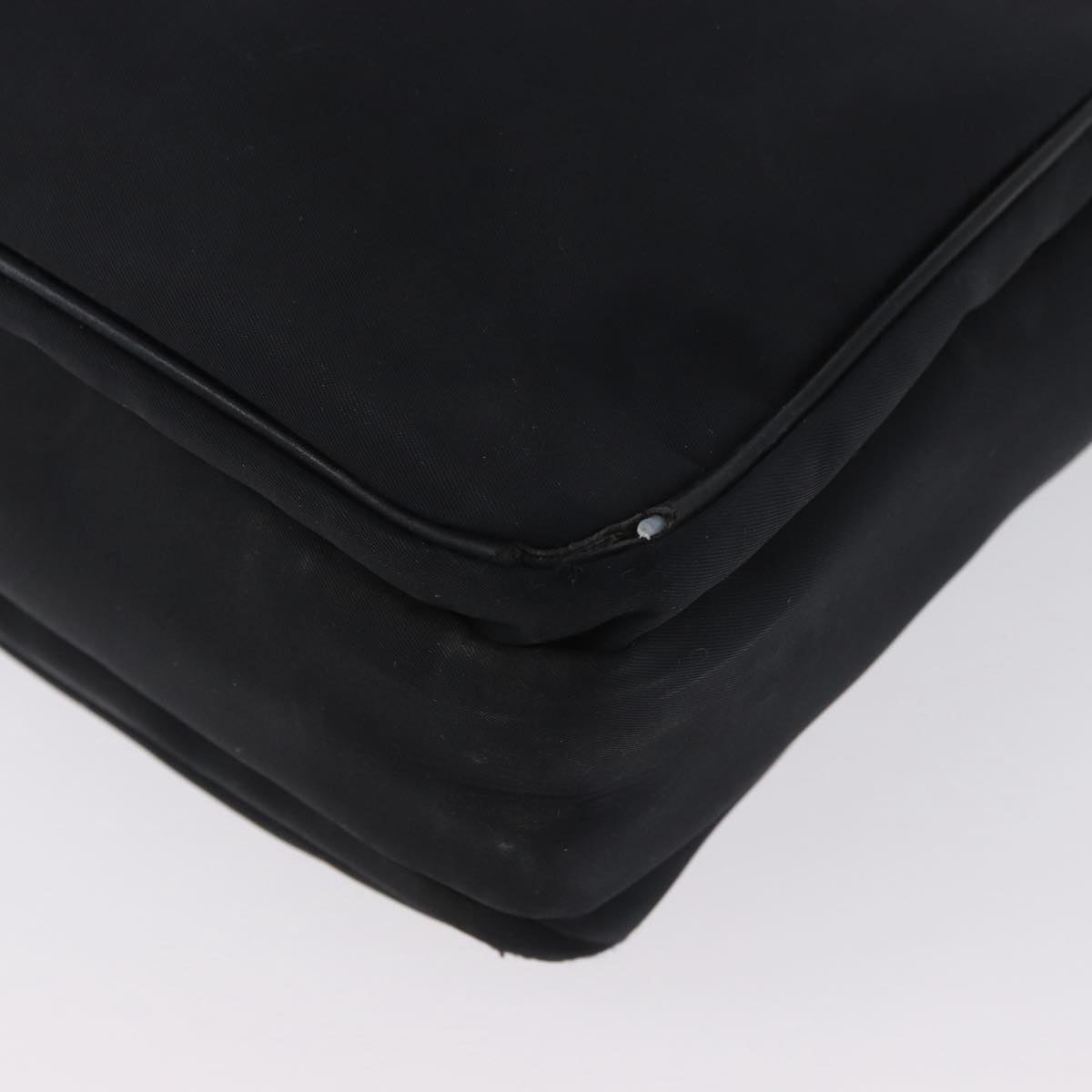 BURBERRY Nova Check Black label Hand Bag Nylon Silver Black Auth bs33588