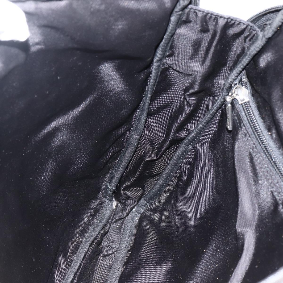 BURBERRY Nova Check Black label Hand Bag Nylon Silver Black Auth bs33588