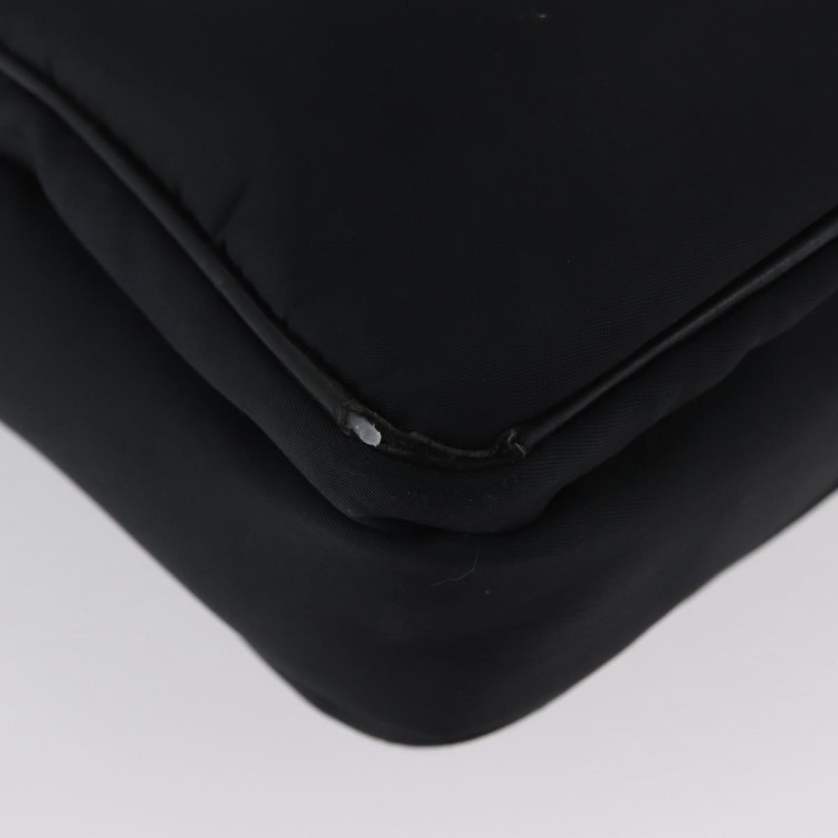 BURBERRY Nova Check Black label Hand Bag Nylon Silver Black Auth bs33588