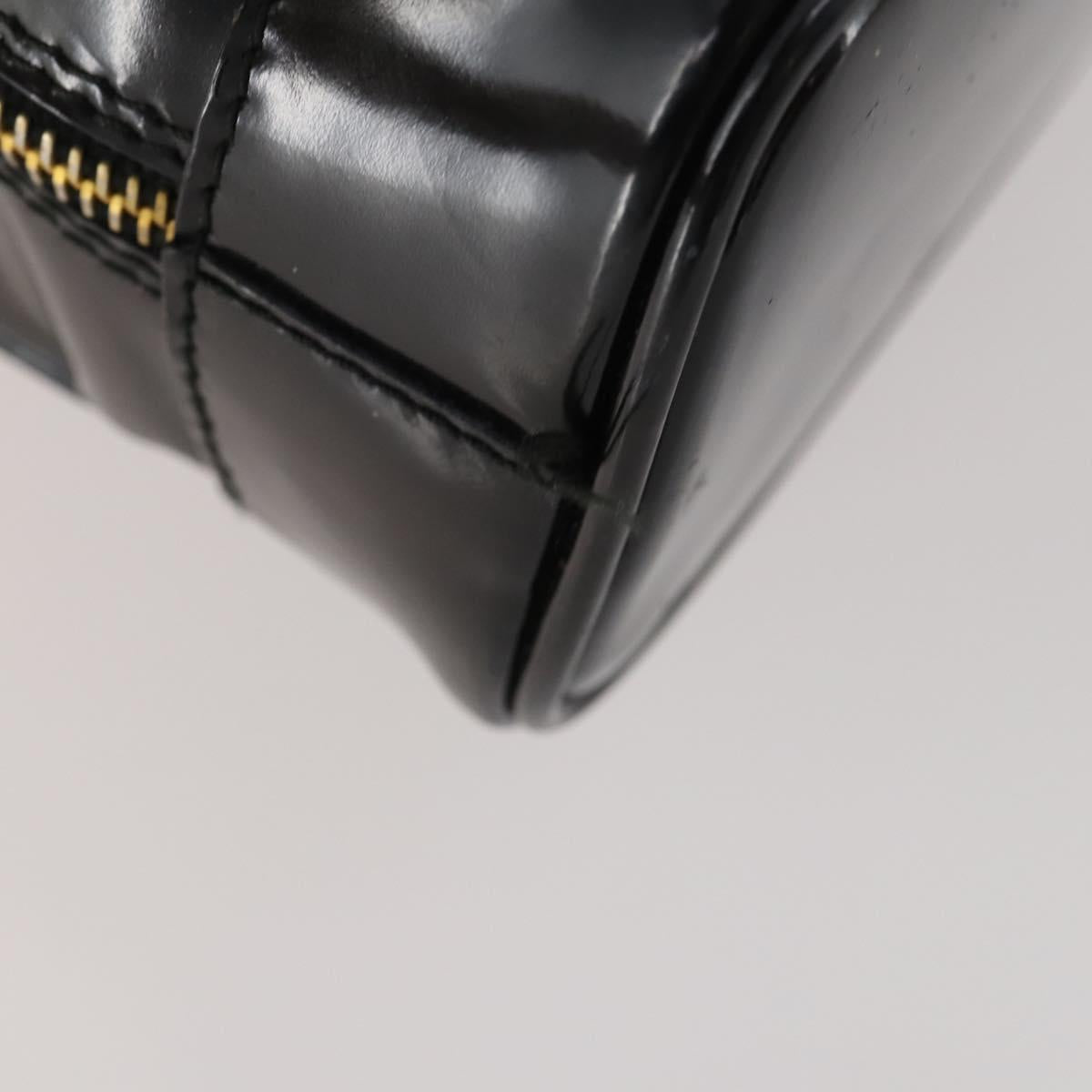 GUCCI Bamboo Body Bag Patent leather Black Gold Auth bs33591