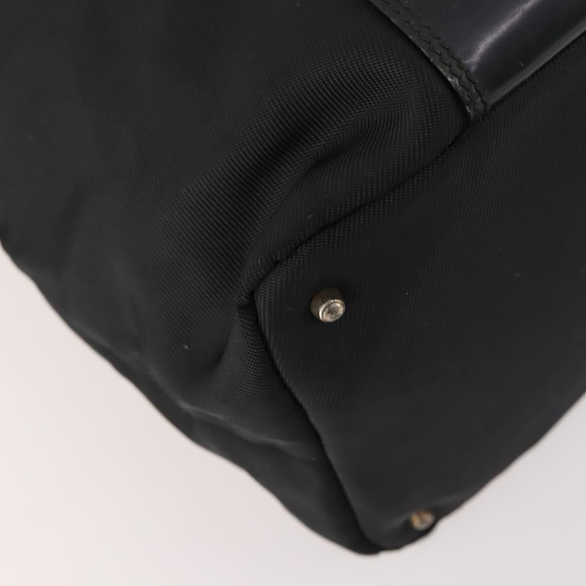 GUCCI Boston Bag Nylon Black Silver 019 2855 0530 508 Auth bs33595