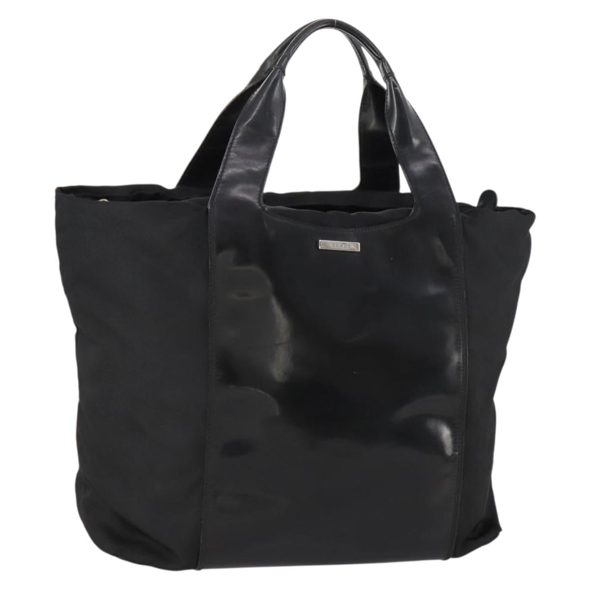 GUCCI Boston Bag Nylon Black Silver 019 2855 0530 508 Auth bs33595