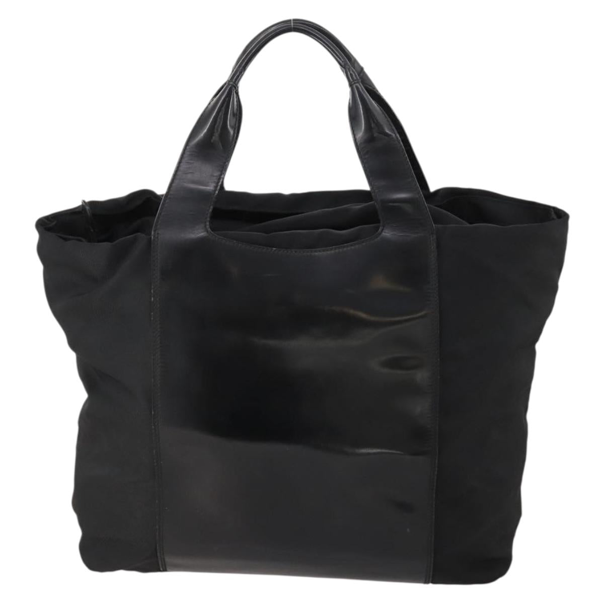 GUCCI Boston Bag Nylon Black Silver 019 2855 0530 508 Auth bs33595