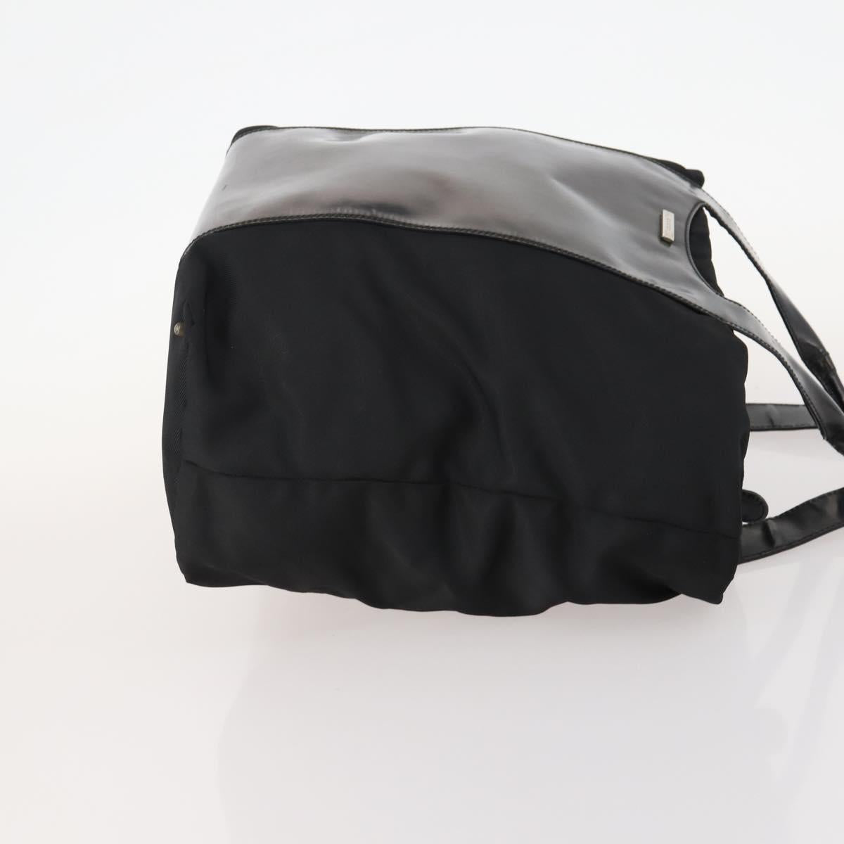 GUCCI Boston Bag Nylon Black Silver 019 2855 0530 508 Auth bs33595