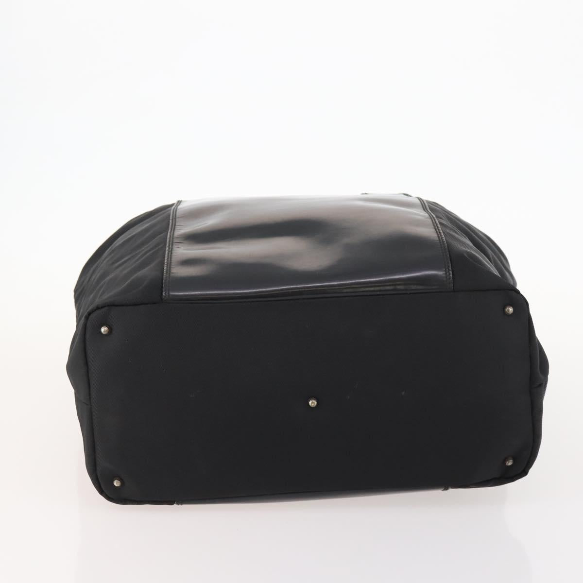 GUCCI Boston Bag Nylon Black Silver 019 2855 0530 508 Auth bs33595