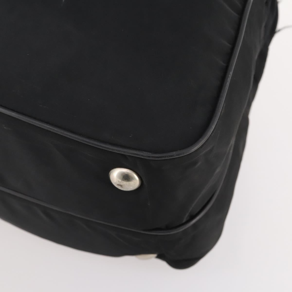 PRADA Boston Bag Nylon Black Silver Auth bs33605
