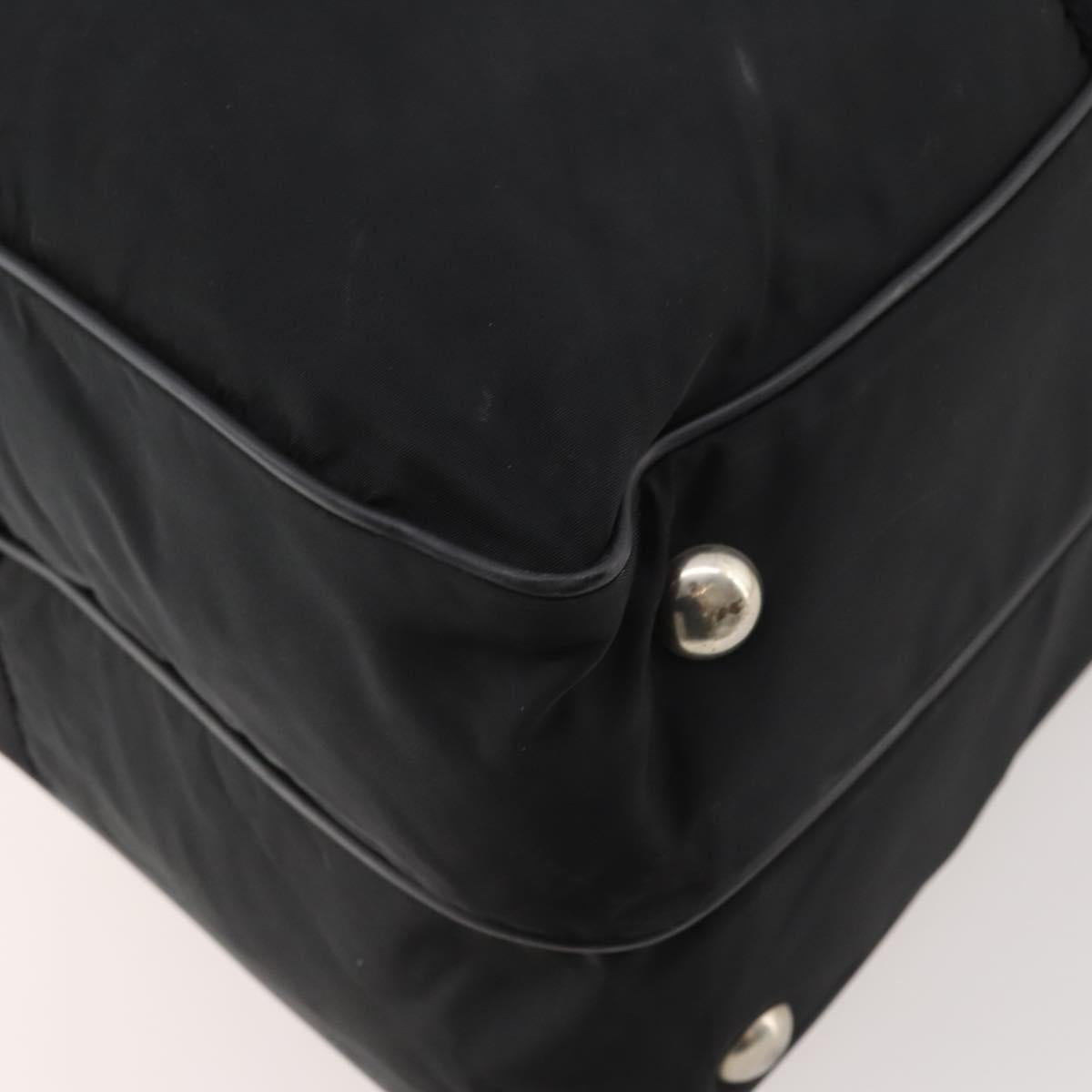 PRADA Boston Bag Nylon Black Silver Auth bs33605