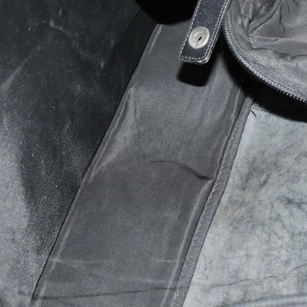 PRADA Boston Bag Nylon Black Silver Auth bs33605