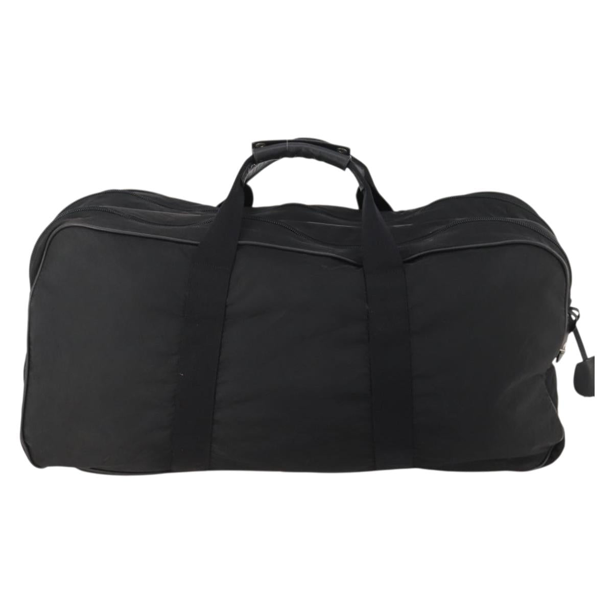 PRADA Boston Bag Nylon Black Silver Auth bs33605