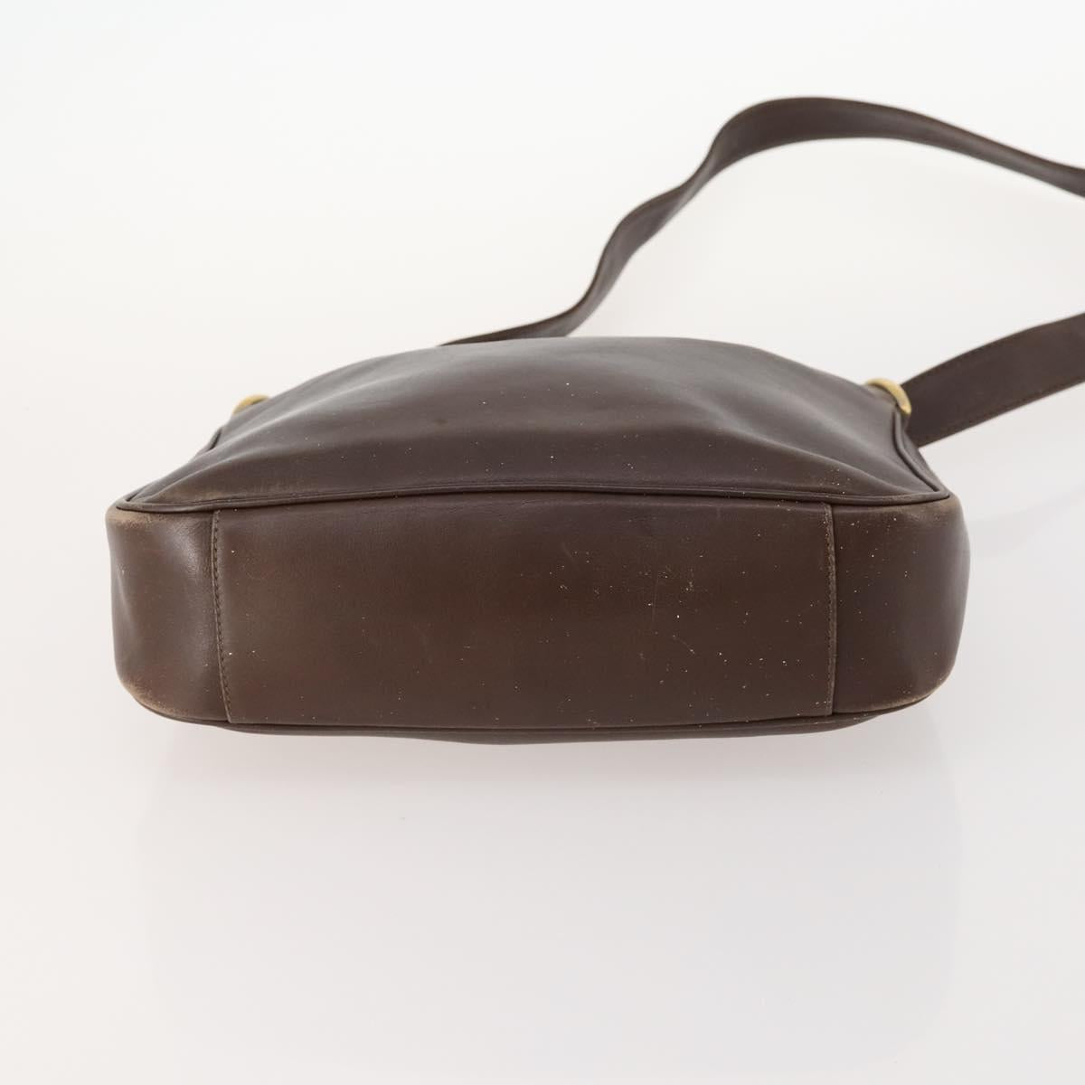 GUCCI Bamboo Hand Bag Leather 2way Brown Gold 001 3444 1638 Auth bs33606