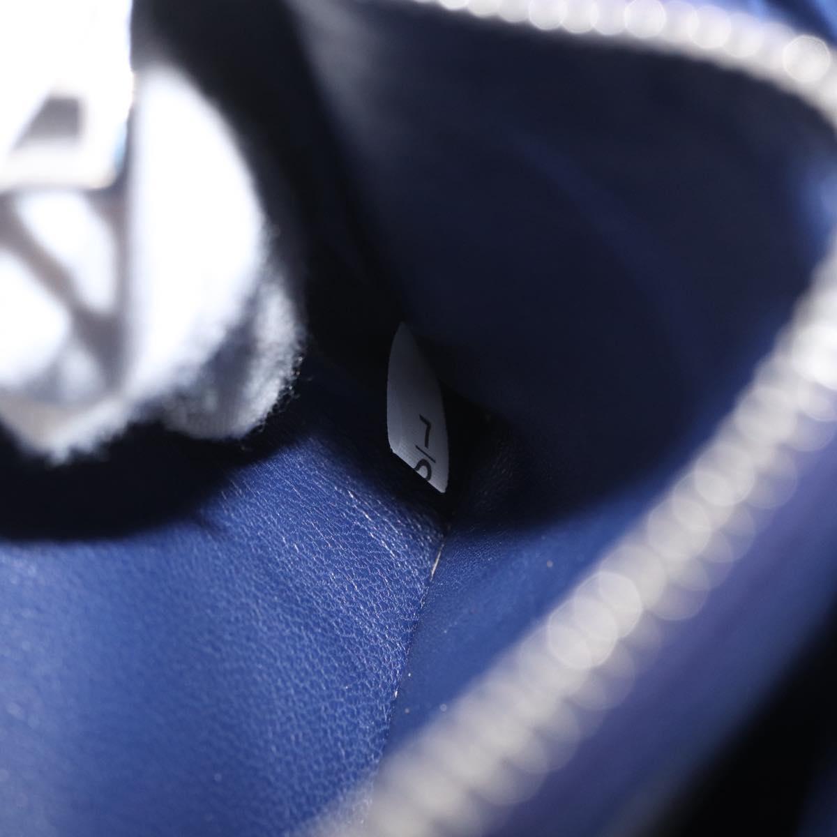PRADA Shoulder Bag Leather Blue Silver Auth bs33613