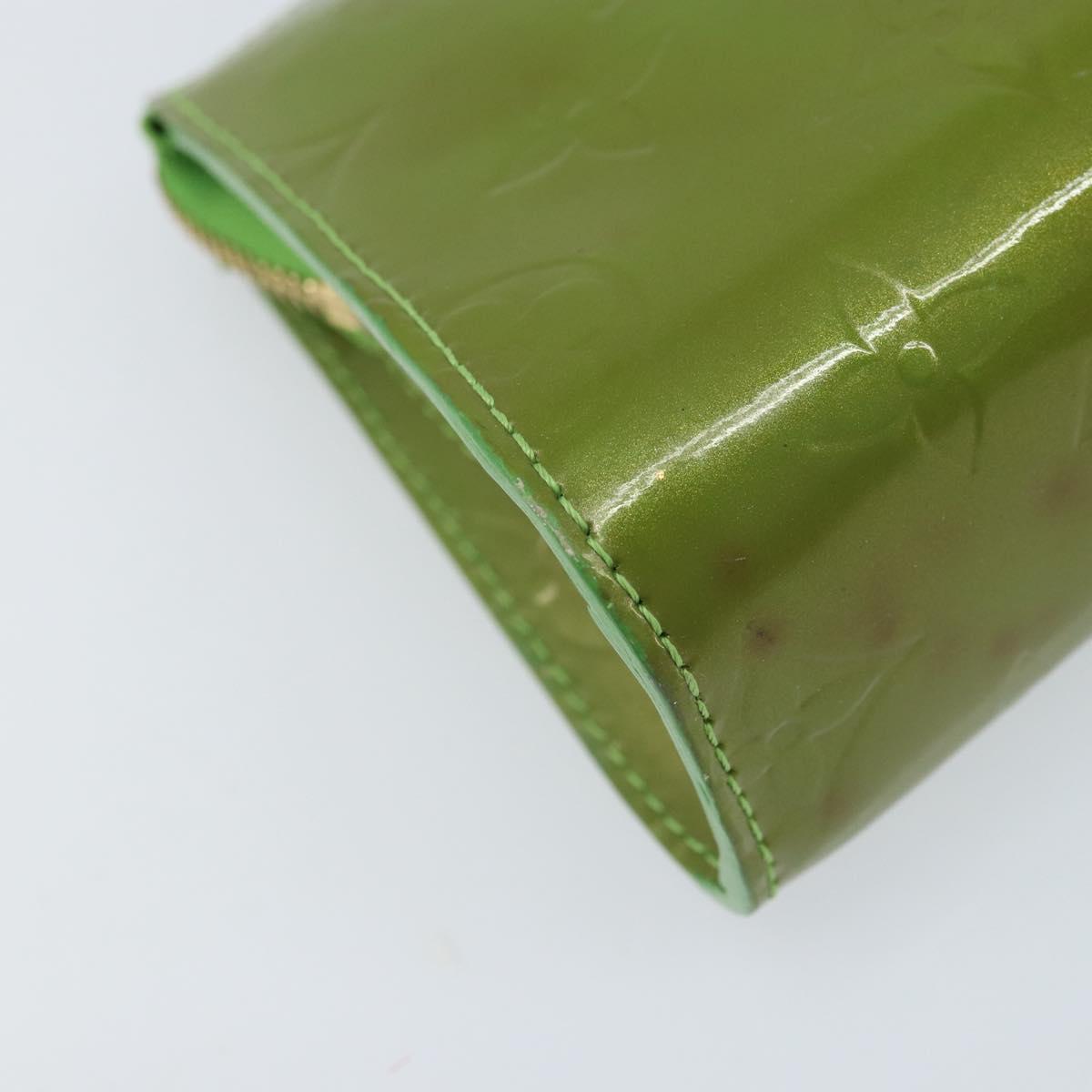 LOUIS VUITTON Monogram Vernis Trousse cosmetics Pouch Green M93649 Auth bs33617