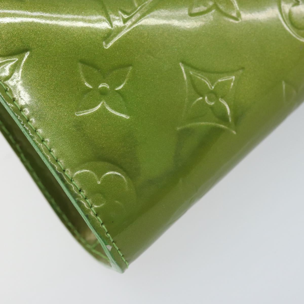 LOUIS VUITTON Monogram Vernis Trousse cosmetics Pouch Green M93649 Auth bs33617