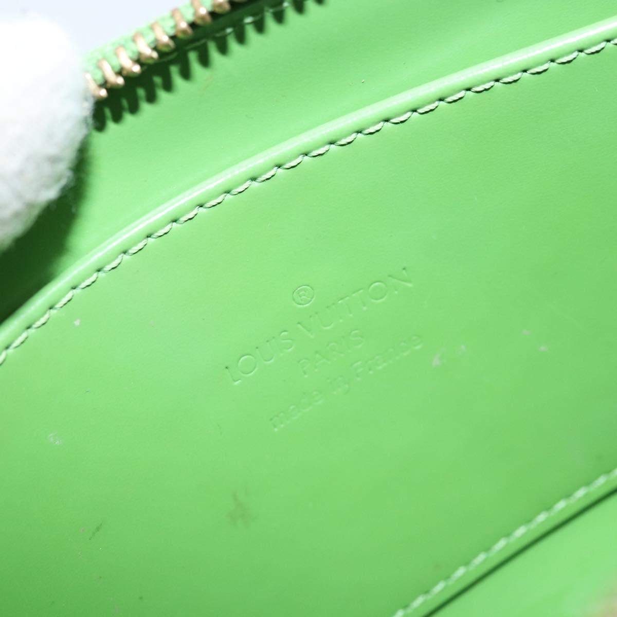 LOUIS VUITTON Monogram Vernis Trousse cosmetics Pouch Green M93649 Auth bs33617