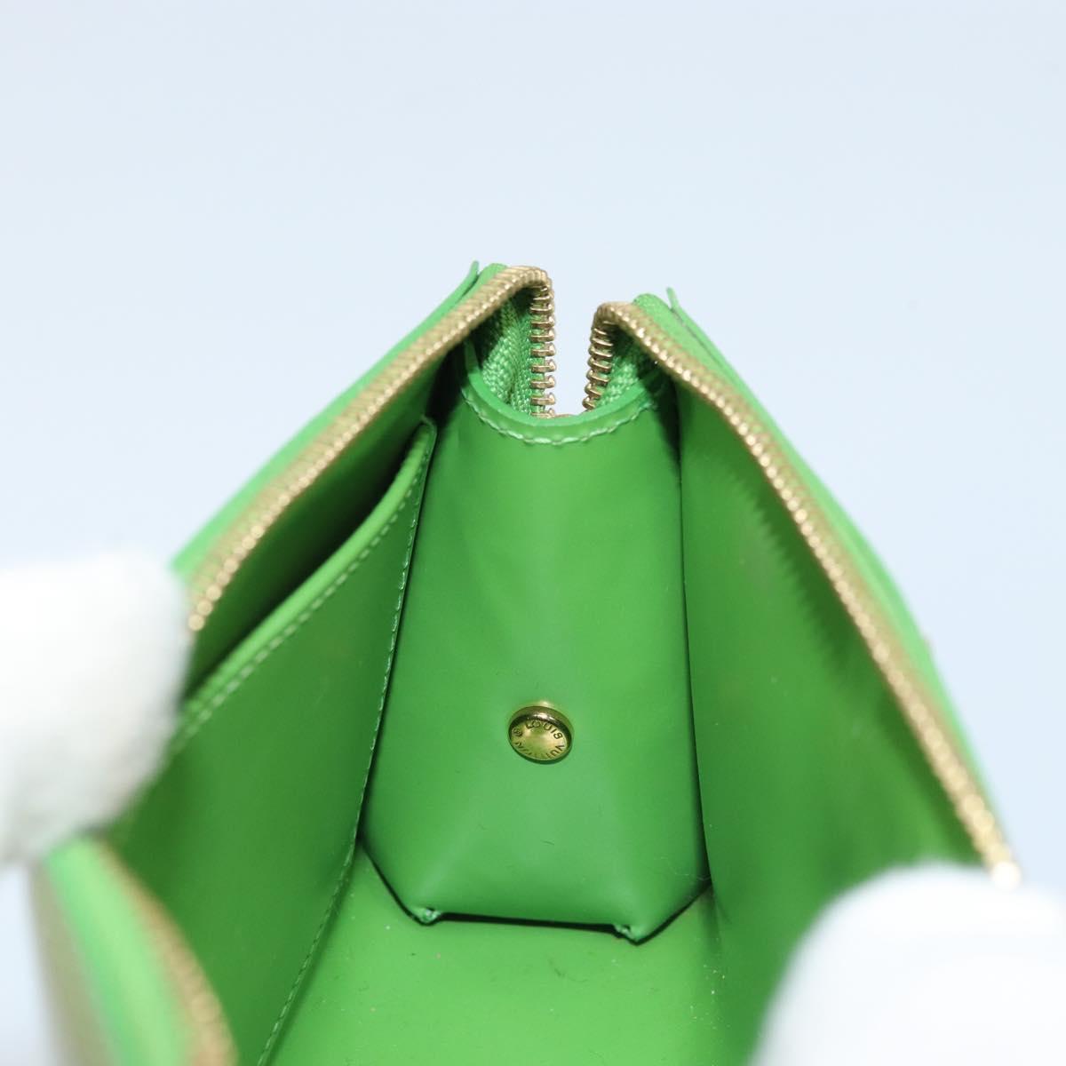 LOUIS VUITTON Monogram Vernis Trousse cosmetics Pouch Green M93649 Auth bs33617