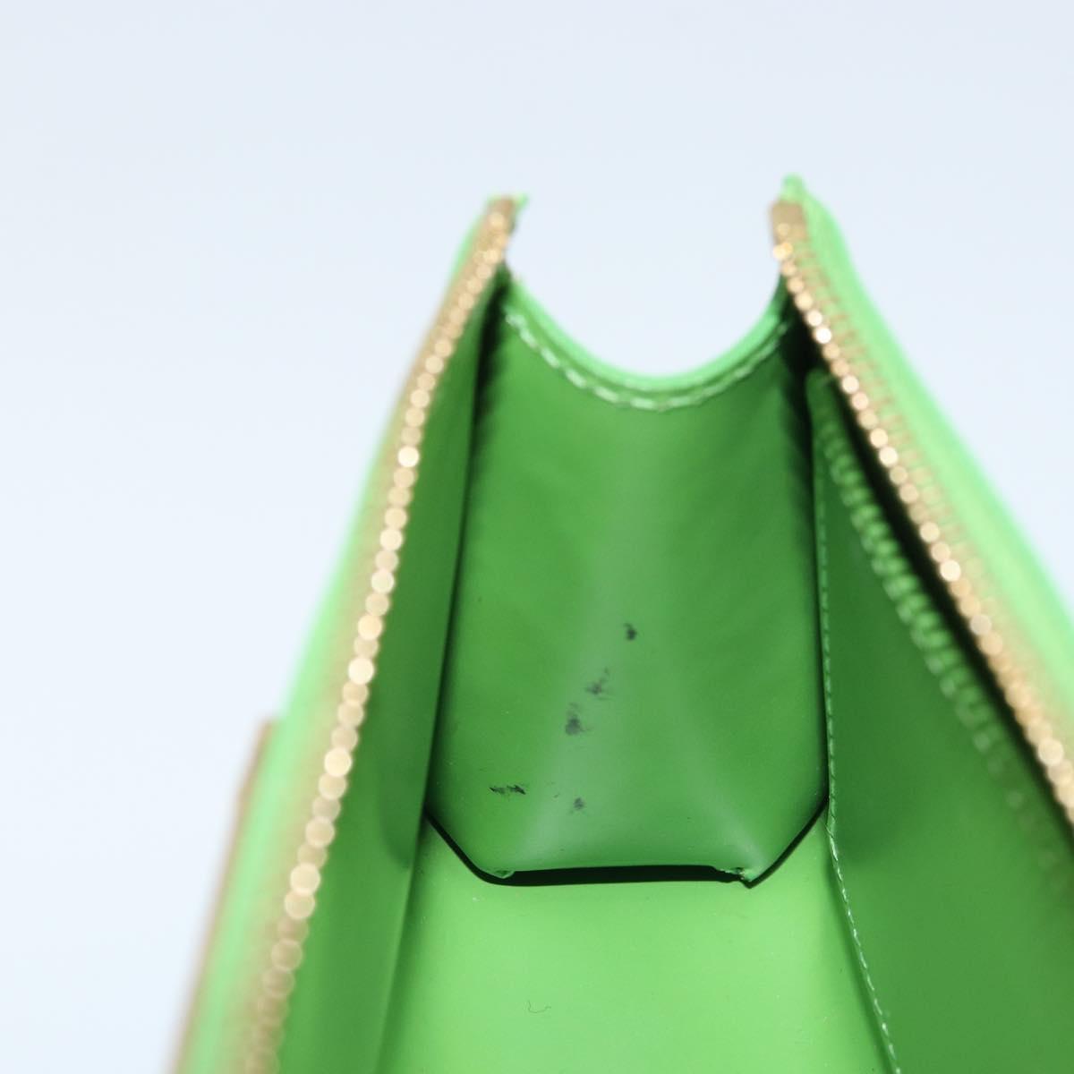 LOUIS VUITTON Monogram Vernis Trousse cosmetics Pouch Green M93649 Auth bs33617
