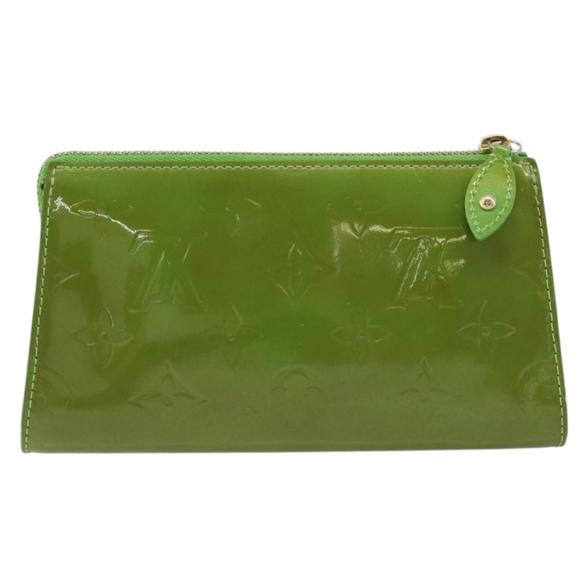 LOUIS VUITTON Monogram Vernis Trousse cosmetics Pouch Green M93649 Auth bs33617