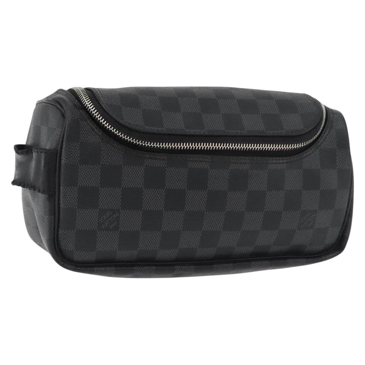 LOUIS VUITTON Damier Graphite Toilet Pouch Clutch Bag N47625 LV Auth bs33619
