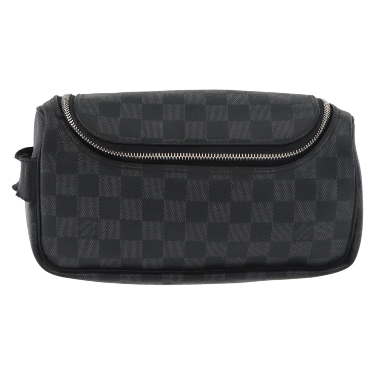 LOUIS VUITTON Damier Graphite Toilet Pouch Clutch Bag N47625 LV Auth bs33619
