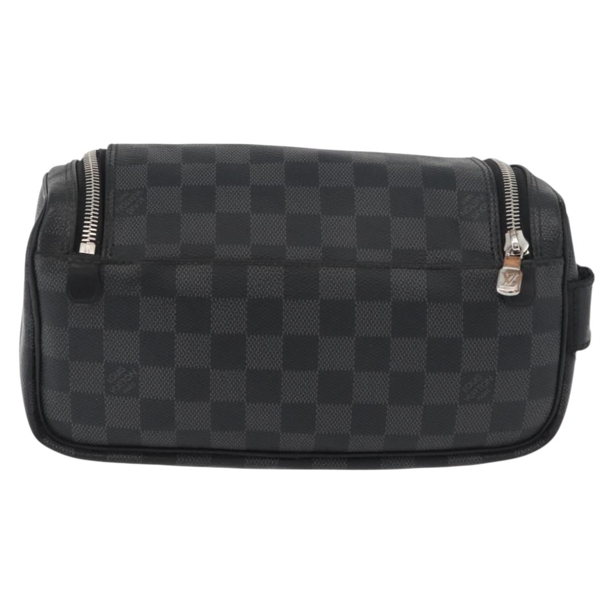 LOUIS VUITTON Damier Graphite Toilet Pouch Clutch Bag N47625 LV Auth bs33619