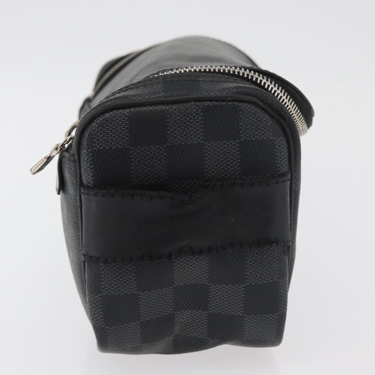 LOUIS VUITTON Damier Graphite Toilet Pouch Clutch Bag N47625 LV Auth bs33619