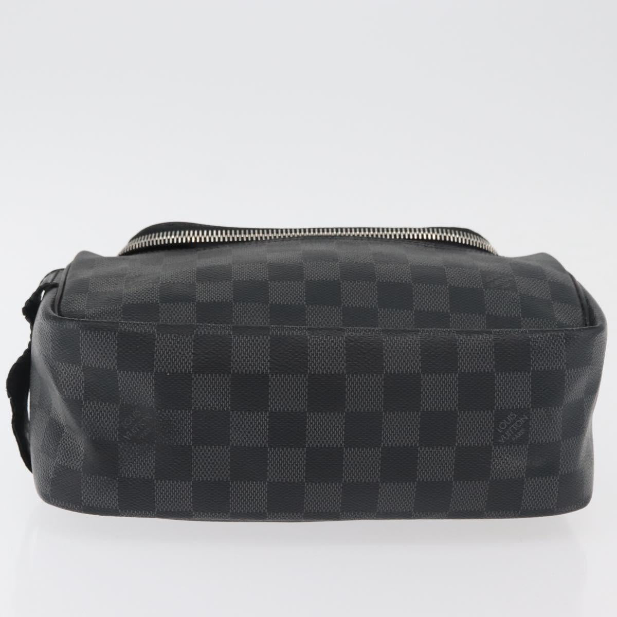 LOUIS VUITTON Damier Graphite Toilet Pouch Clutch Bag N47625 LV Auth bs33619