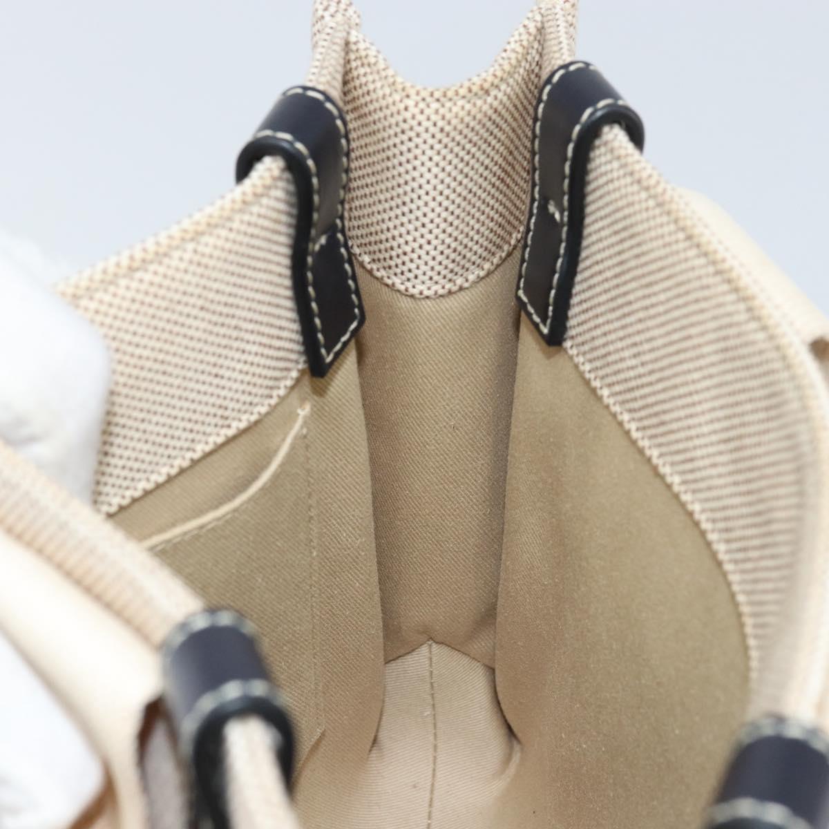 Chloe Woody Mini Hand Bag Canvas Beige Auth bs33627