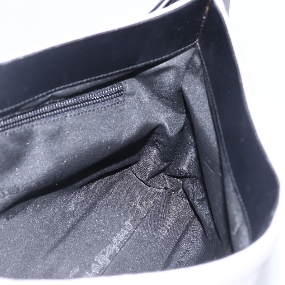 Salvatore Ferragamo Shoulder Bag Nylon Gray Silver Auth bs33629
